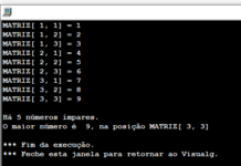 Algoritmo | Matriz 3×3 de números inteiros