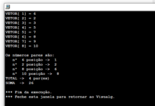 Algoritmo – Vetor de 8 números inteiros