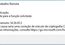 Conexão RDP – Erro de Autenticação